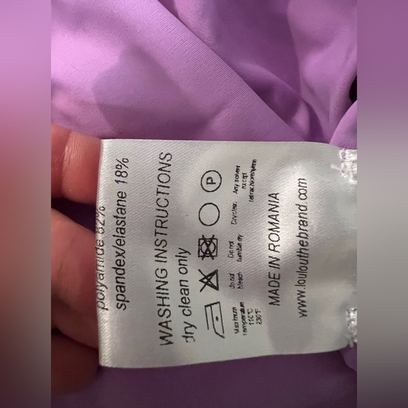 Loulou X AMR crew neck sleeveless bodysuit fitted w stretch Lavender size S EUC - Picture 7 of 8